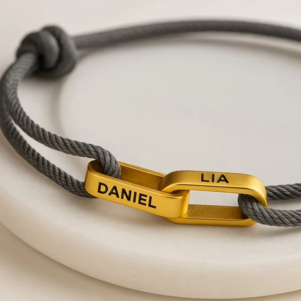 Bracelete Casal Personalizado com Nomes - foto 3